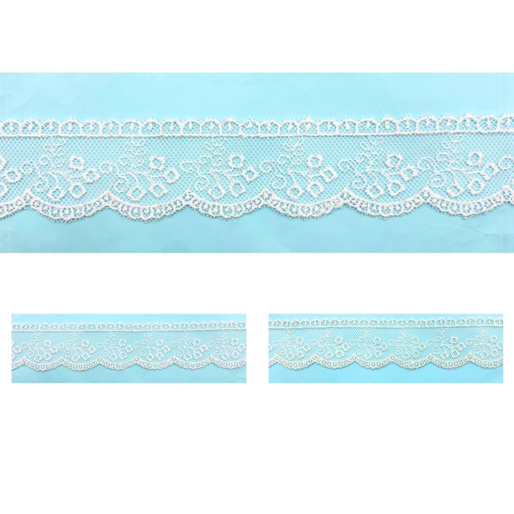 Pizzo tulle 100% poliestere h 3 cm  articolo 30490 metri 10