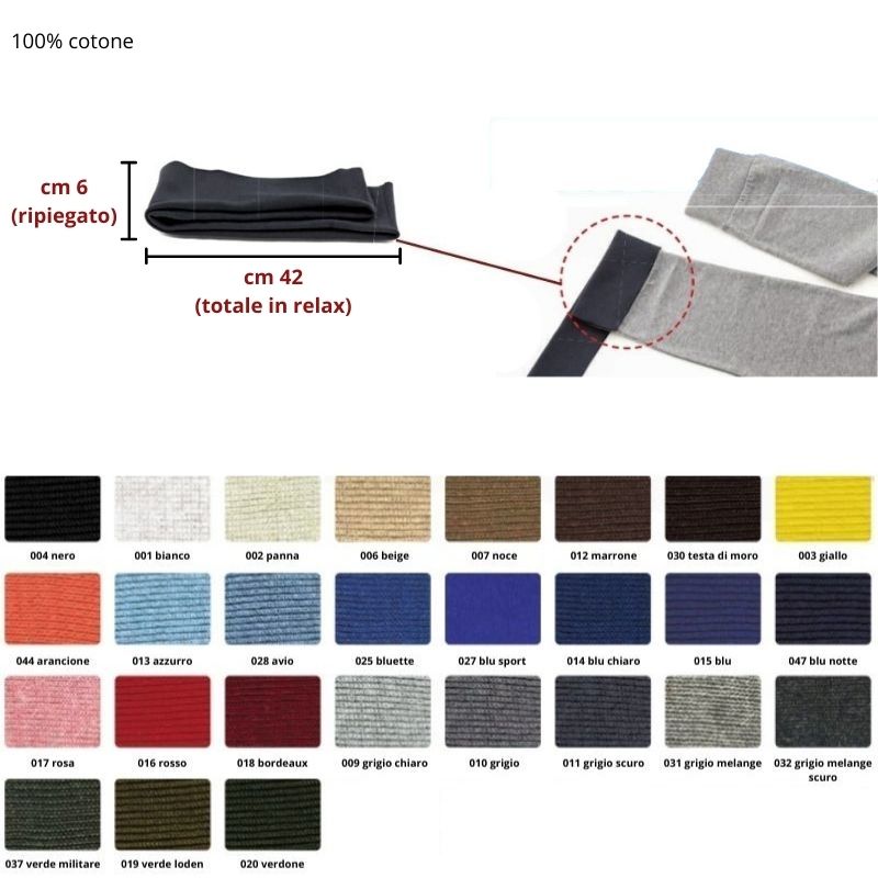 Knitted edge for cuffs and leg warmers in cotton article 125