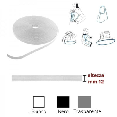 Bordura rigilene in poliestere h mm 12 articolo 3004/2 metri 46