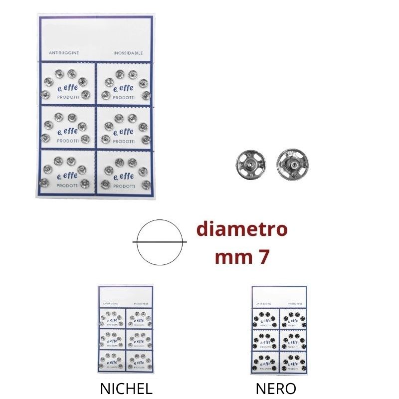 Bottone automatico ottone N° 00 ø mm 7 coppie 36