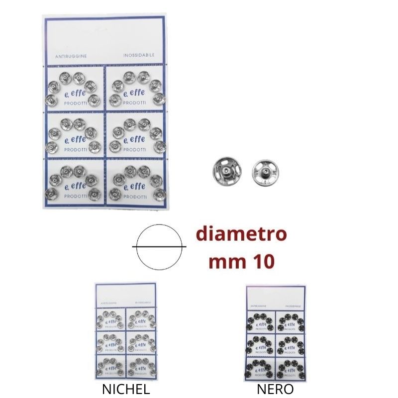 Bottone automatico ottone N° 1 ø mm 10 coppie 36