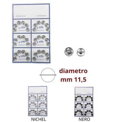 Bottone automatico ottone N°2 ø mm 11,5 coppie 36