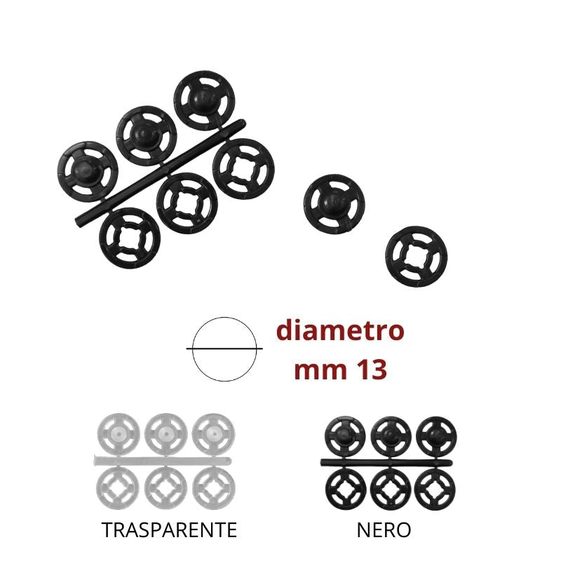 Bottone automatico plastica ø mm 13 coppie 3