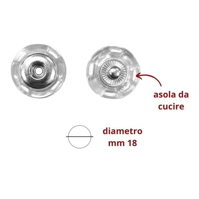 Bottone automatico plastica ø mm 18 articolo FF507/18/10 coppie 10