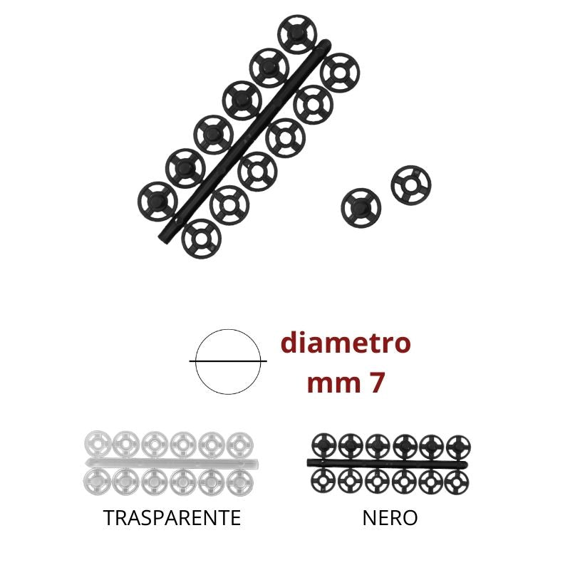 Bottone automatico plastica ø mm 7 coppie 6
