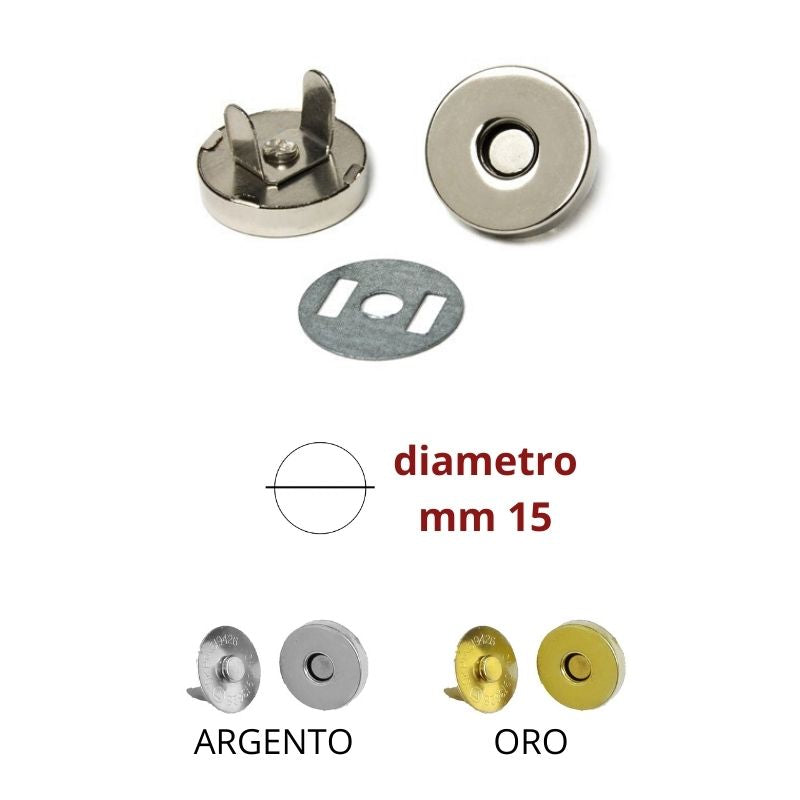 Bottone magnetico ø mm 15 articolo 425 pezzi 10