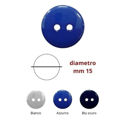 Bottoni ø mm 15 per grembiuli scuola e asilo  pezzi 24