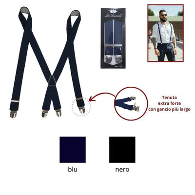 Bretella uomo h cm 3,6 tinta unita lunghezza cm 120 articolo 936/GL