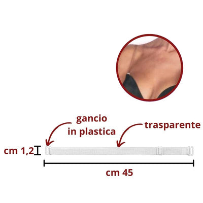 Bretelle invisibili gancio plastica articolo S021 paia 12