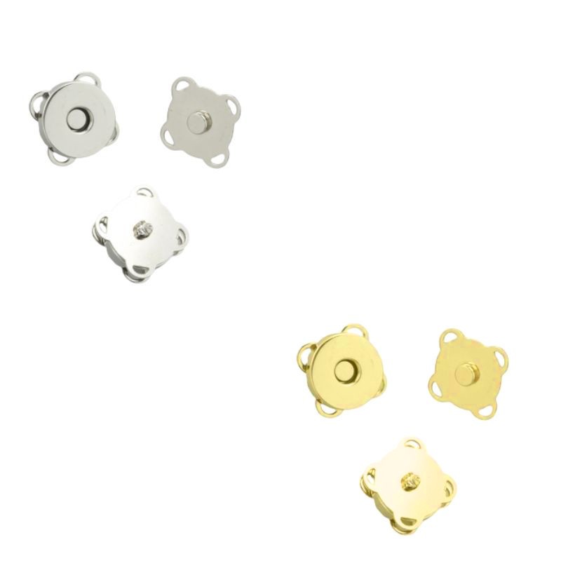 Brass magnetic bag magnet 15 x 15 mm item FF439/15 pieces 12