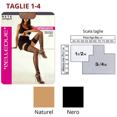 Calza rete autoreggente balza in pizzo Elledue paia 6