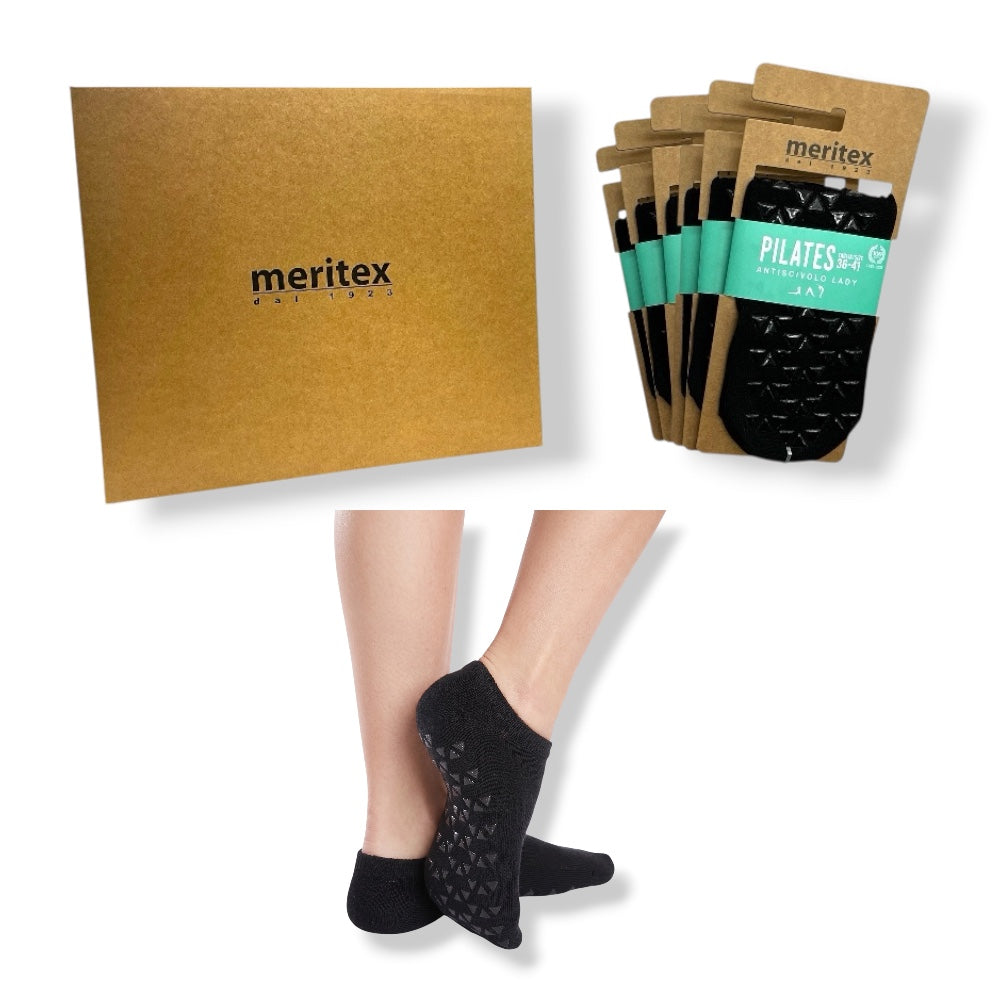 6 Pairs of Warm Cotton Non-Slip Pilates Socks for Adults
