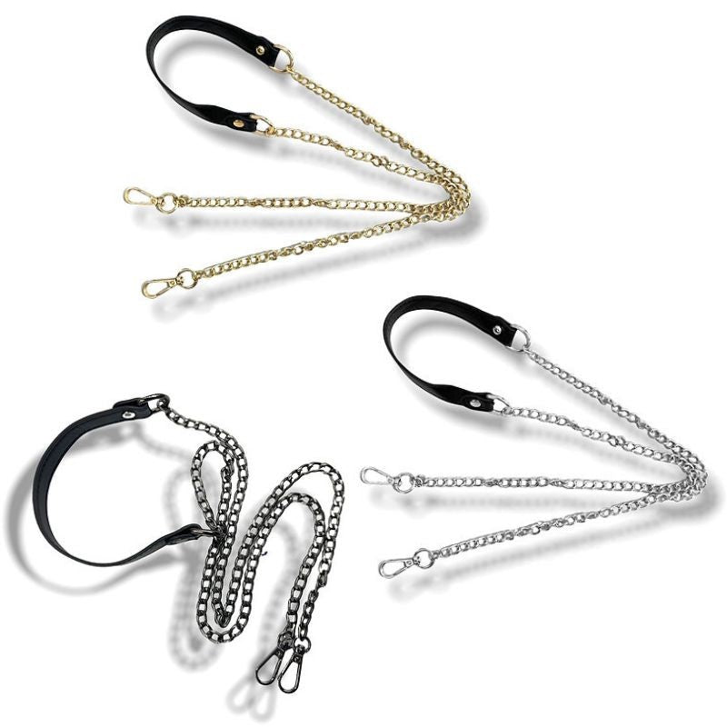 Bag chain in zamak and leather item FM0351/1