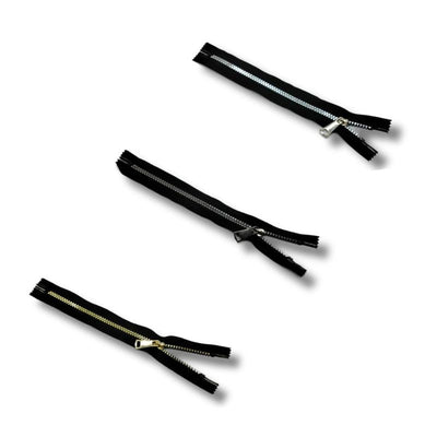 Cerniera lampo carro laminata metallizzata 25 cm catena plastica 6 mm non divisibile