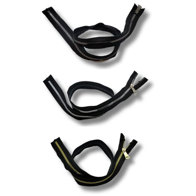 Cerniera lampo carro laminata metallizzata 80 cm divisibile catena plastica 6 mm