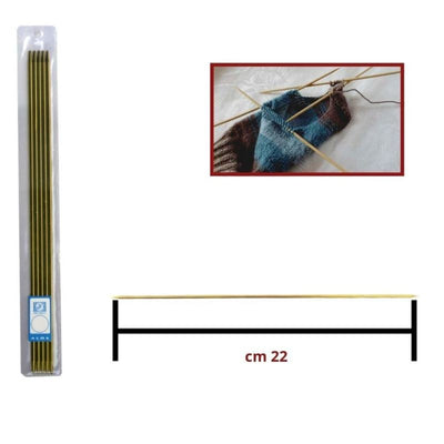 Cinque ferri per creare calze L cm 22 pezzi 5