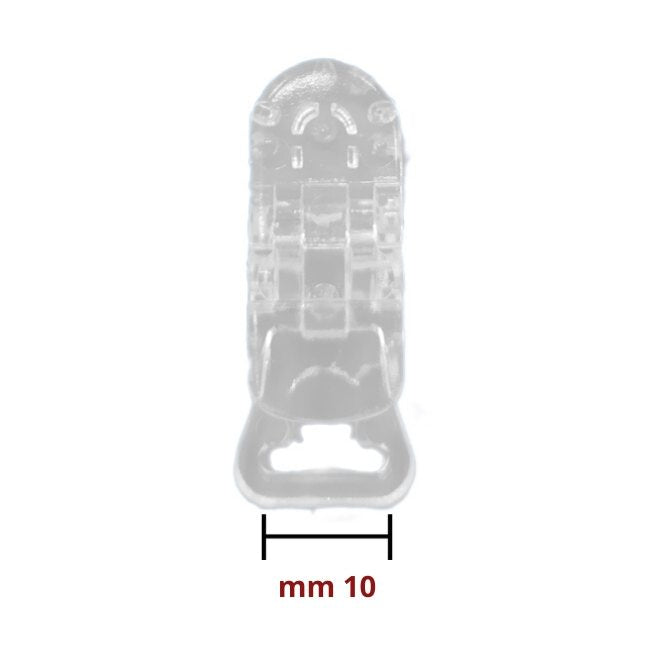 Clips trasparente passante da mm 10 articolo 6/423/10 pezzi 10