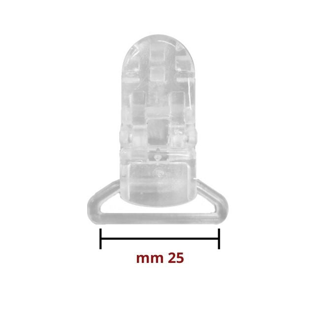 Clips trasparente passante da mm 25 articolo 6/423/25 pezzi 10