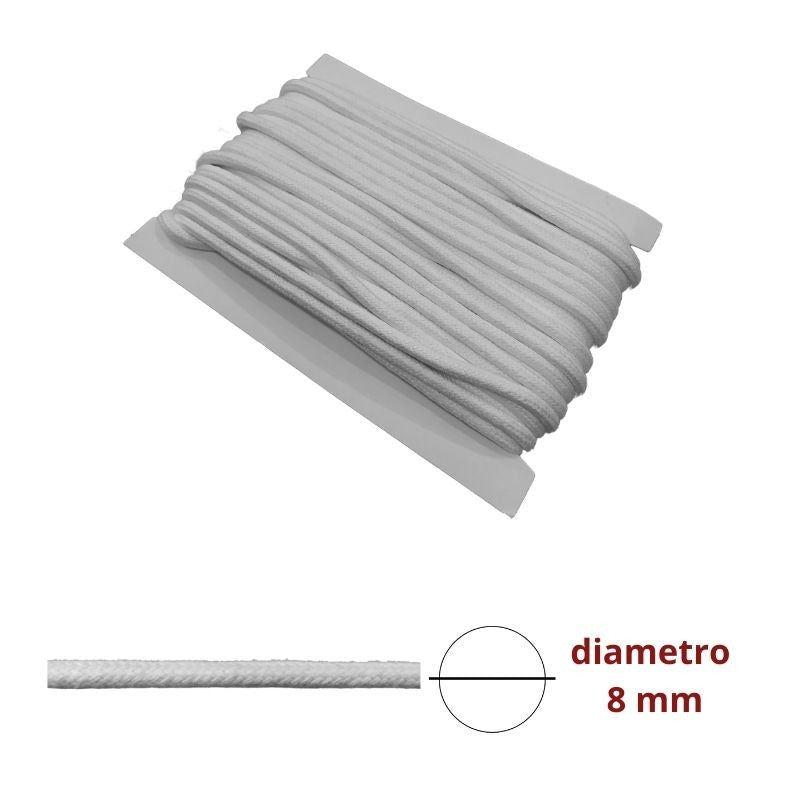 Braided rope ø 8 mm in cotton article 4067/8 25 metres
