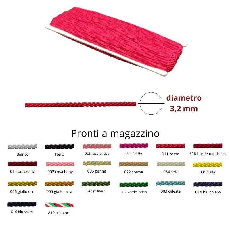 Cordone 3 capi ø mm 3,2 articolo 520/2 metri 20