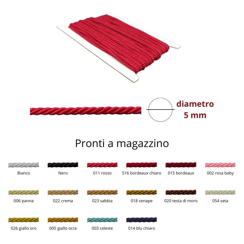 Cordone 3 capi ø mm 5 articolo 520/4 metri 20