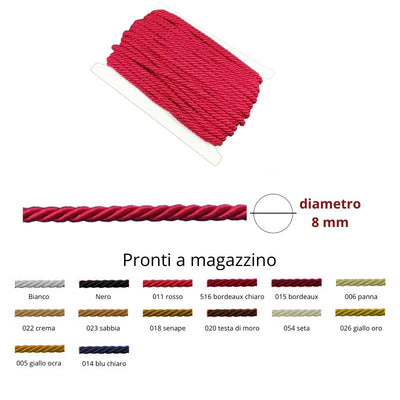 Cordone 3 capi ø mm 8 articolo 520/8 metri 20