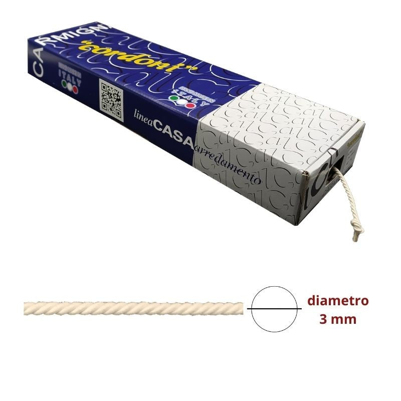 Cotton cord ø mm 3 item 42303 50 meters