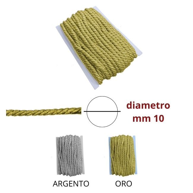 Cordone lurex ø mm 10 articolo 420/10 metri 20