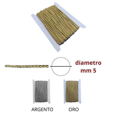 Cordone lurex ø mm  5 articolo 420/4 metri 20