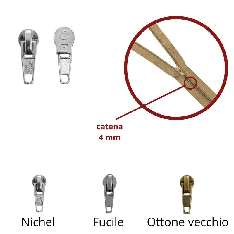 4mm spiral chain zip slider