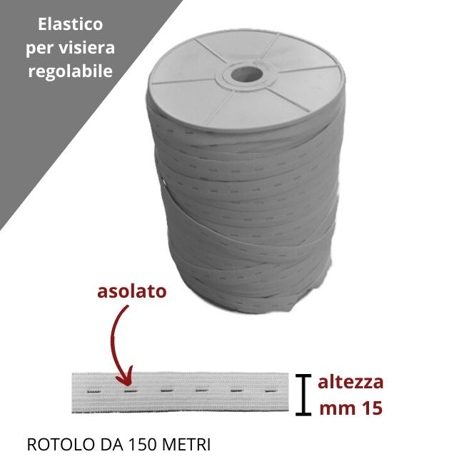 Elastic with buttonholes h mm 15 item 10 buttonholes 150 meters