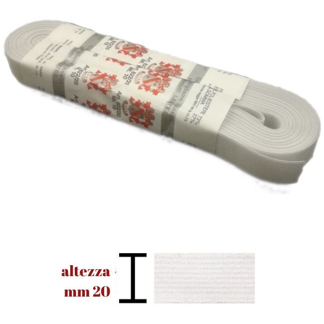 Elastico gallone h mm  20 articolo 822/20 metri 10