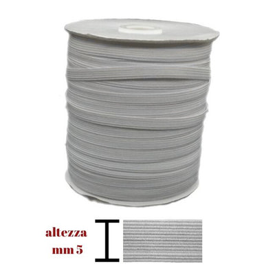 Elastico m100 treccia h mm  5 articolo N 10t metri 100