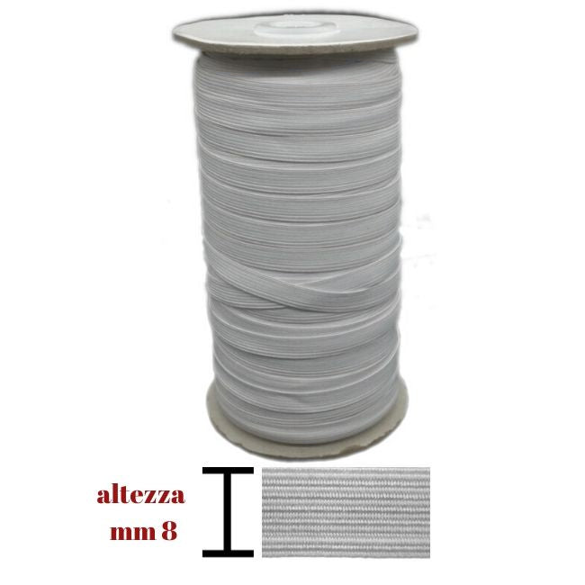 Elastico m100 treccia h mm  8 articolo N 14t metri 100