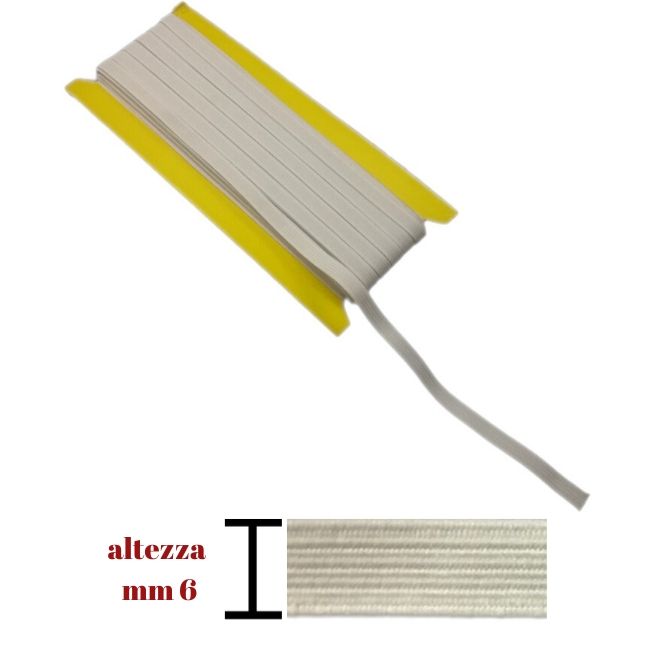Elastico m20 treccia h mm  6 articolo 12T metri 20