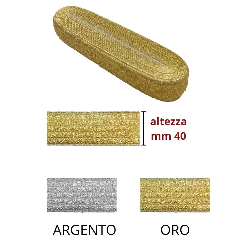 Elastico moda lamè h mm 40 articolo 328/40 metri 10