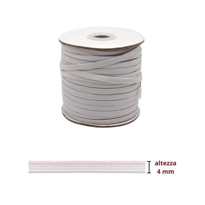 Elastico treccia lavabile h mm 4 articolo 08tl metri 100