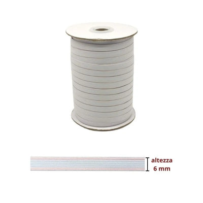 Elastico treccia lavabile h mm 6 articolo 12tl metri 100