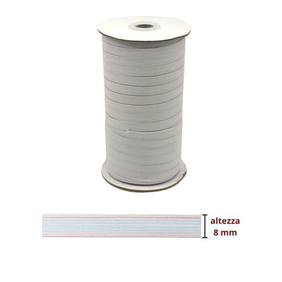 Elastico treccia lavabile h mm 8 articolo 14tl metri 100