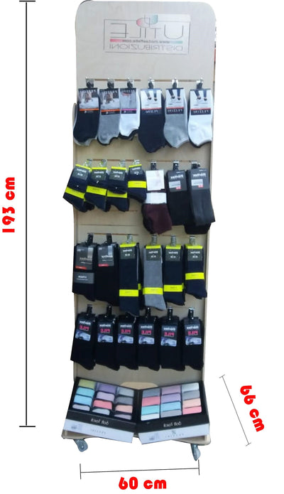 Espositore articolo calze autunno inverno uomo donna bambino