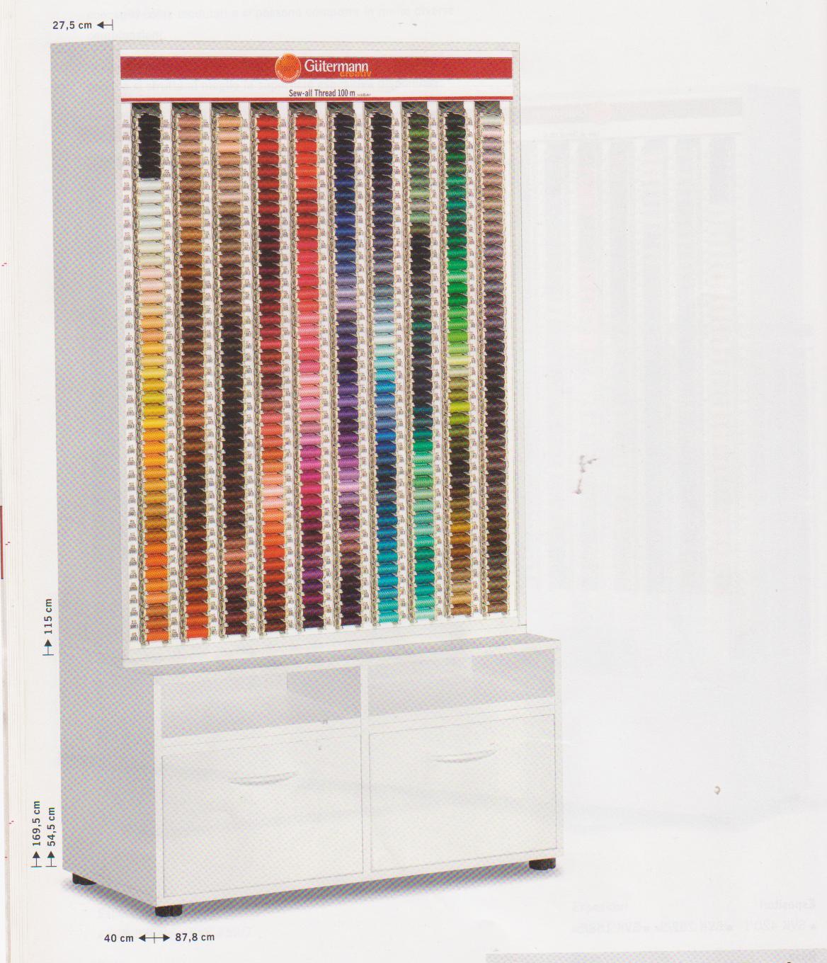 Gutermann sewing thread display, 100 m, 1260 spools, item SVK420/1