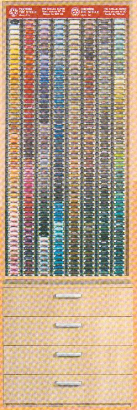Three Star Sewing Thread Display, 100m, 1248 spools