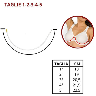 Ferretti di metallo simmetrici per reggiseno balconcino articolo FE00001 coppie 2