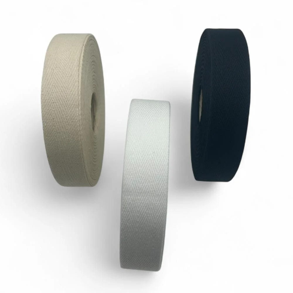 Fettuccia spigata cotone 100% h mm 24 articolo 530/24 metri 20