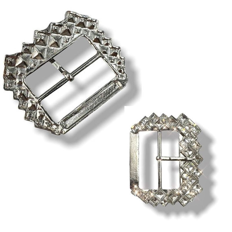 Fibbie gioiello impreziosite da strass crystal rettangolari articolo FM0493