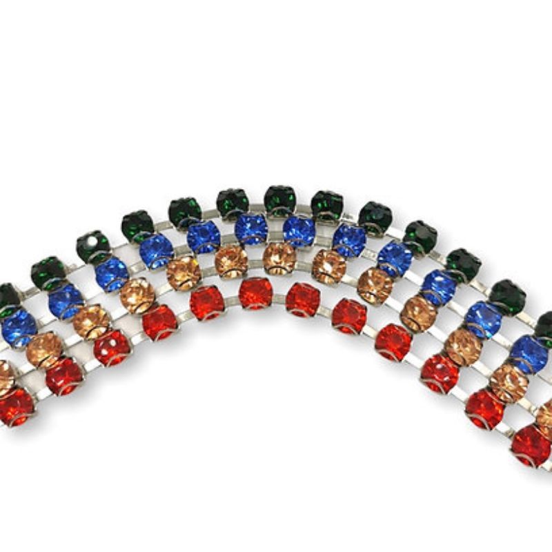 Rhinestone chain thread (wide link) jewel item FM6579