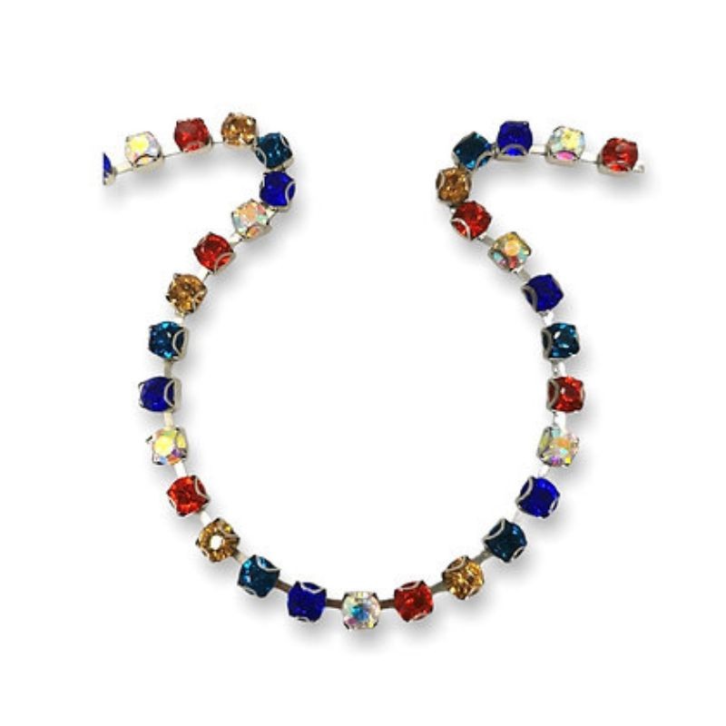 Rhinestone chain thread (wide link) jewel item FM6581