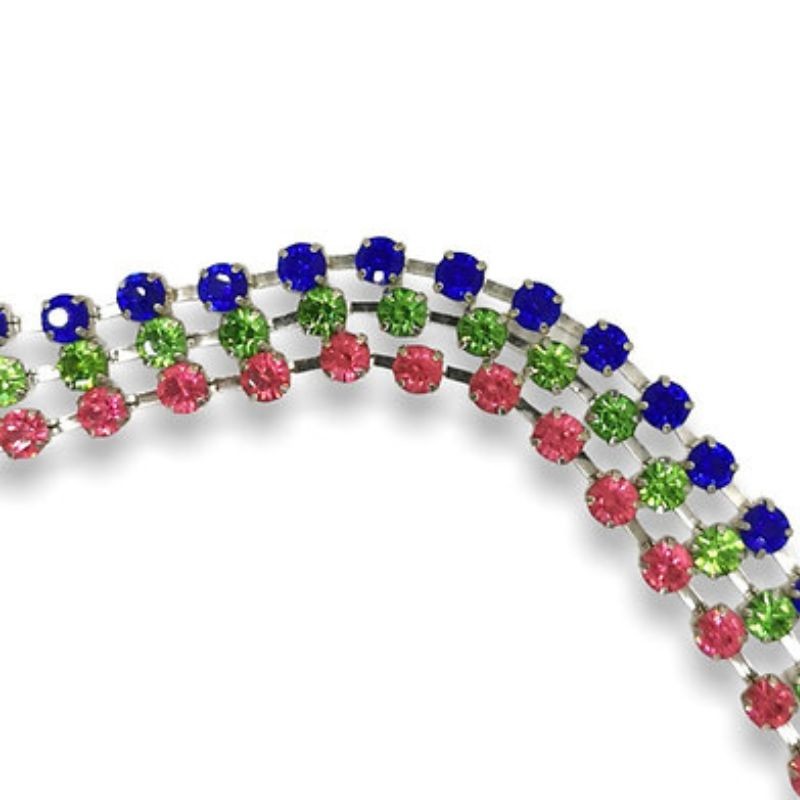 Rhinestone chain thread (wide link) jewel item FM9267