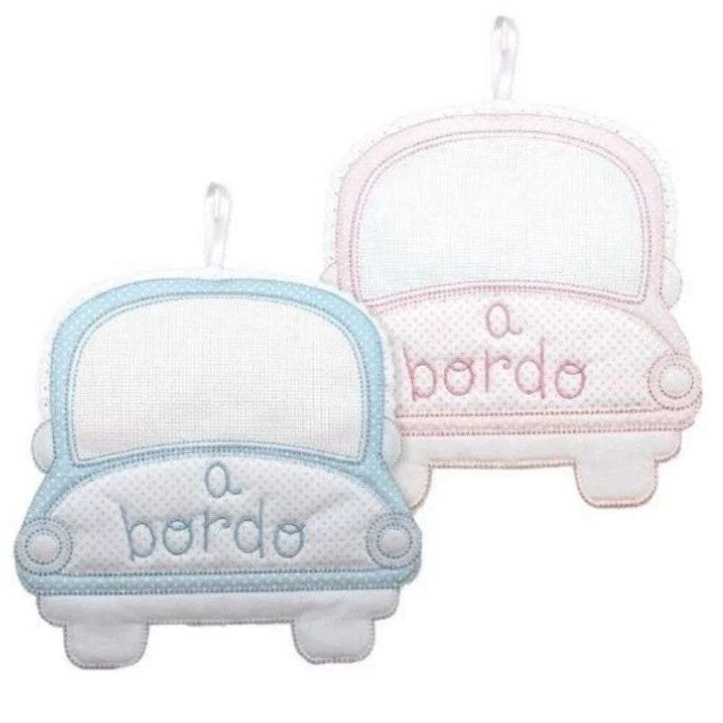 Fiocco nascita con tela aida articolo FN01067.B