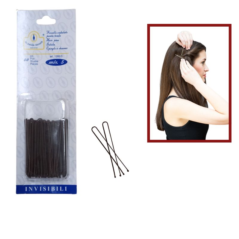 Smooth metal hairpin item 1283/3 pieces 50